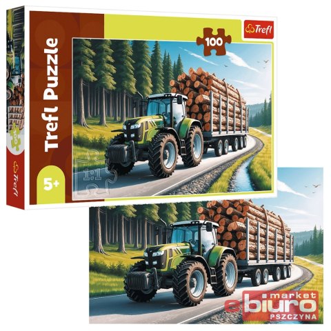 PUZZLE 100 CIĄGNIK LEŚNY 16493 TREFL