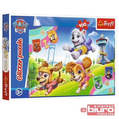 PUZZLE 100 GLITTER BŁYSZCZĄCE PSIAKI PSI PATROL