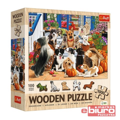 PUZZLE 1000 DREWNIANE PSIA PRZYJAŹŃ 20212 TREFL