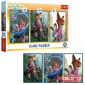 PUZZLE 3X80 ZWIERZAKOWE ŚLEDZTWO ZOOTROPOLIS 2