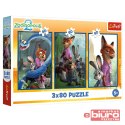 PUZZLE 3X80 ZWIERZAKOWE ŚLEDZTWO ZOOTROPOLIS 2