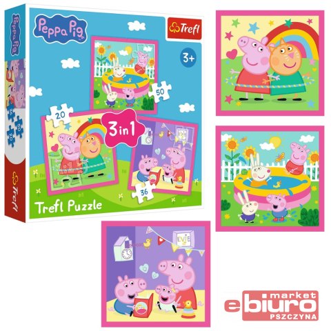 PUZZLE 3W1 PEPPA I PRZYJACIELE 34873 TREFL
