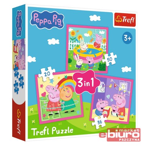 PUZZLE 3W1 PEPPA I PRZYJACIELE 34873 TREFL