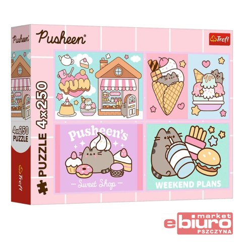 PUZZLE 4X250 POZNAJCIE PUSHEENA 13371 TREFL