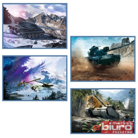 PUZZLE 4X250 WIELKA BITWA CZOŁGÓW 13347 TREFL