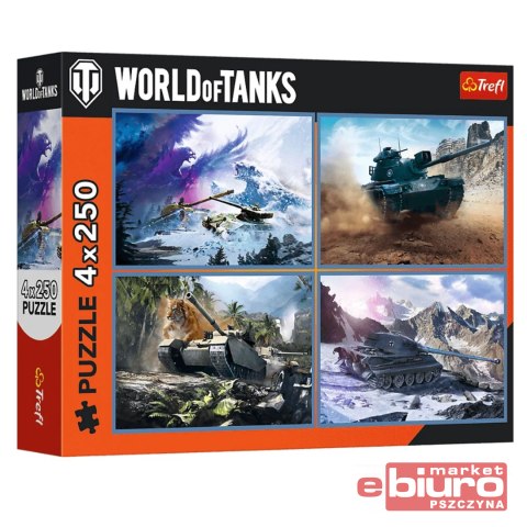 PUZZLE 4X250 WIELKA BITWA CZOŁGÓW 13347 TREFL