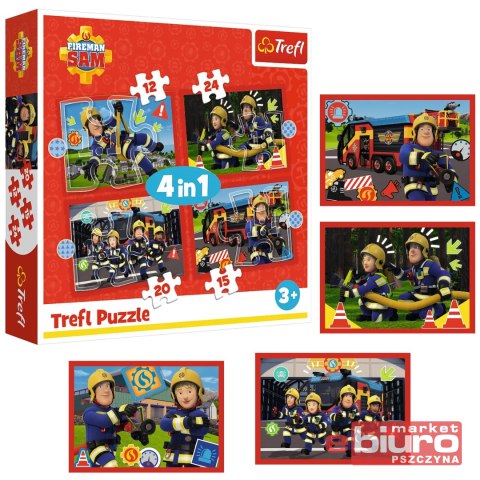 PUZZLE 4W1 PRZYGODY STRAŻAKA SAMA 34632 TREFL