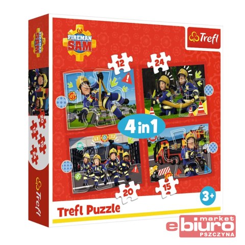 PUZZLE 4W1 PRZYGODY STRAŻAKA SAMA 34632 TREFL