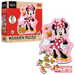 PUZZLE 50 DREWNIANE KONTUROWE WESOŁA MINNIE