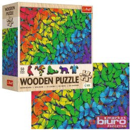 PUZZLE 500+1 DREWNIANE TĘCZOWE MOTYLE 20217 TREFL