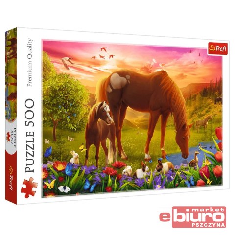 PUZZLE 500 KONIE NA ŁĄCE 37451 TREFL