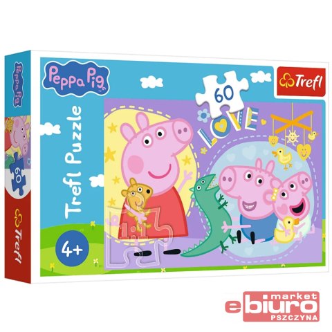PUZZLE 60 SZCZĘŚLIWA ŚWINKA PEPPA 17414 TREFL