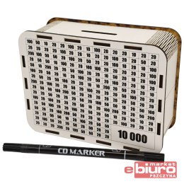 SKARBONKA DUŻA DREWNIANA WYKREŚLANKA 10000+MARKER