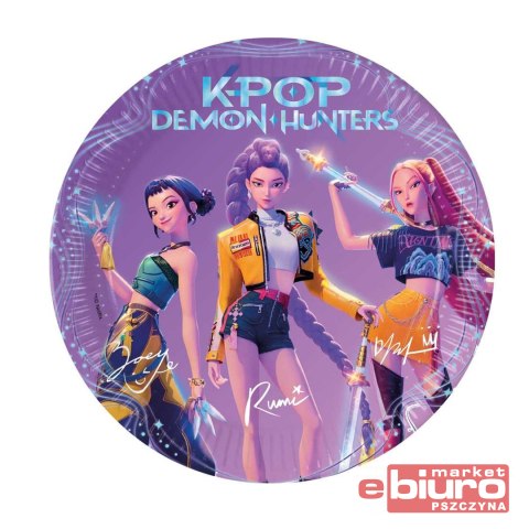 TALERZYKI PAPIEROWE K-POP DEMON HUNTERS 23CM A'8