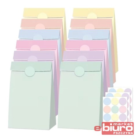 TOREBKI PAPIEROWE PASTELOWE Z NAKLEJKAMI DPCRAFT