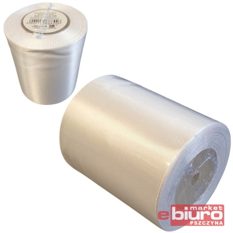 WSTĄŻKA SATYNOWA 100MM/20M BIAŁA ALIGA