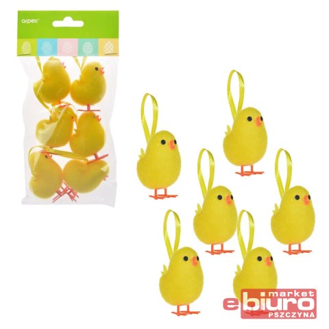 ZAWIESZKI WIELKANOCNE KURCZACZKI 6SZT YX7552 ARPEX