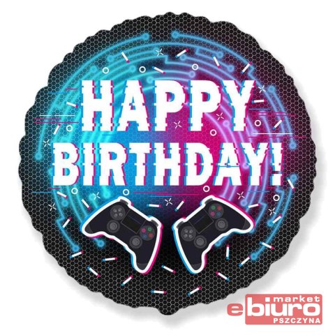 BALON FOLIOWY 18" FX HAPPY BIRTHDAY KONTROLER GODA