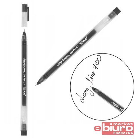 DŁUGOPIS ŻELOWY LONG LINE 700 CZARNY TO-072 TOMA