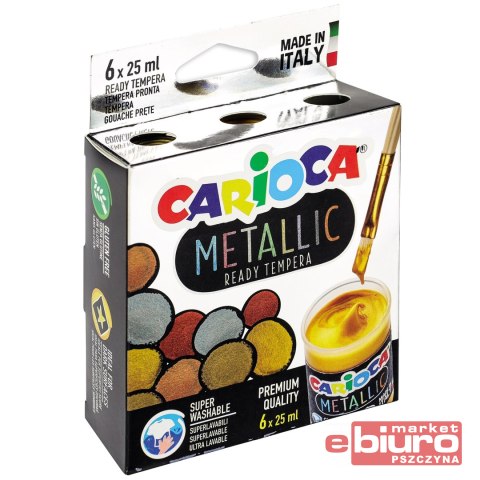 FARBA CARIOCA TEMPERA METALICZNA KO026 6X25ML