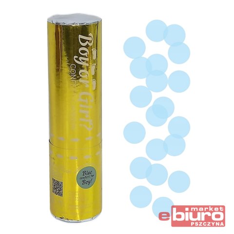 KONFETTI PNEUMATYCZNE BOY OR GIRL 15CM NIEBIESKI