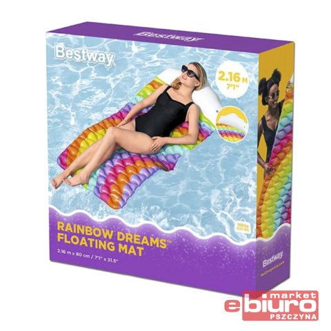 MATA PŁYWAJĄCA TĘCZOWA 216X80CM 44107 BESTWAY