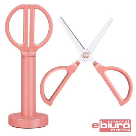 NOŻYCZKI NUSIGN ENS051 ZE STOJAKIEM 18CM RÓŻOWE