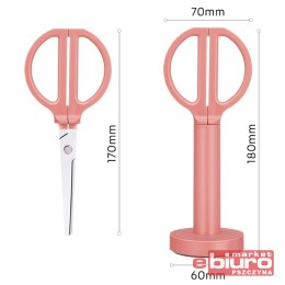 NOŻYCZKI NUSIGN ENS051 ZE STOJAKIEM 18CM RÓŻOWE