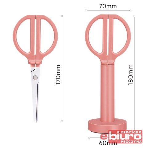 NOŻYCZKI NUSIGN ENS051 ZE STOJAKIEM 18CM RÓŻOWE