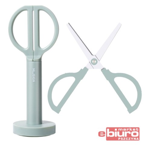 NOŻYCZKI NUSIGNE ENS051 ZE STOJAKIEM 18CM ZIELONE