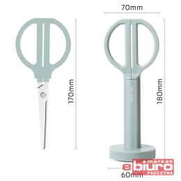 NOŻYCZKI NUSIGNE ENS051 ZE STOJAKIEM 18CM ZIELONE