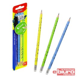 OŁÓWEK Z GUMKĄ FIORELLO EXTRA BLISTER 3SZT.