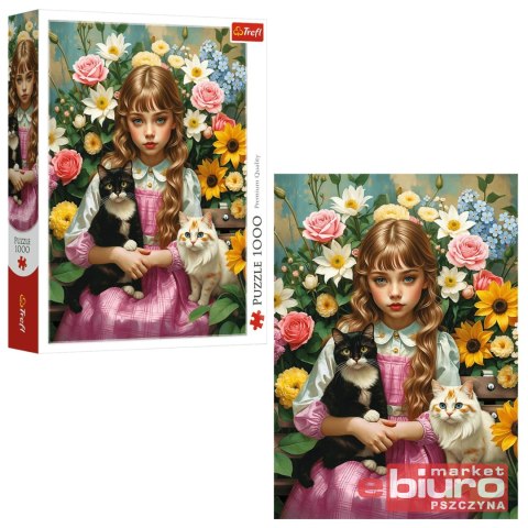 PUZZLE 1000 DZIEWCZYNKA Z KOTAMI 10976 TREFL