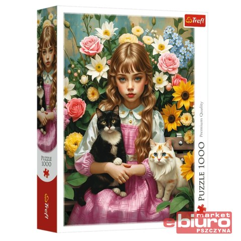 PUZZLE 1000 DZIEWCZYNKA Z KOTAMI 10976 TREFL