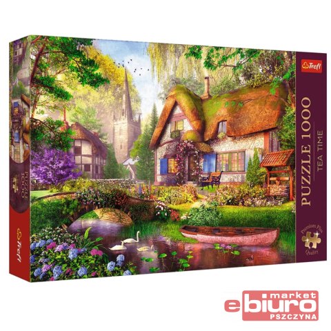 PUZZLE 1000 TEA TIME UROCZA CHATKA W LESIE TREFL