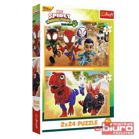 PUZZLE 2X24 SPIDEY I DINOZAURY 34432 TREFL