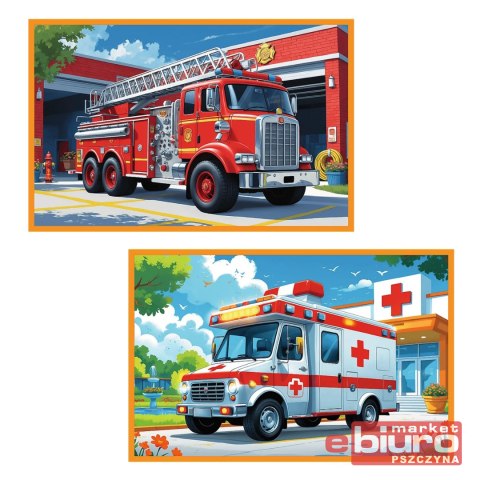 PUZZLE 2X24 WÓZ STRAŻACKI KARETKA 34447 TREFL