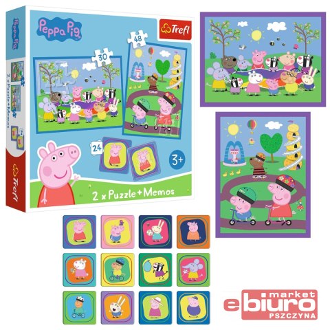 PUZZLE 2W1+MEMOS RADOSNE CHWILE Z ŚWINKĄ PEPPĄ TRE