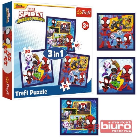 PUZZLE 3W1 PRZYGODY SPIDEYA I PRZYJACIÓŁ 34892 TRE