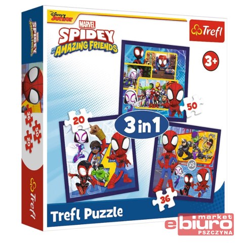 PUZZLE 3W1 PRZYGODY SPIDEYA I PRZYJACIÓŁ 34892 TRE