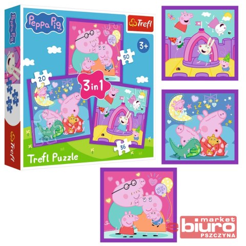PUZZLE 3W1 ZWYCZAJE ŚWINKI PEPPY 34893 TREFL