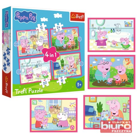 PUZZLE 4W1 PEPPA UWIELBIA PRZYGODY 34672 TREFL