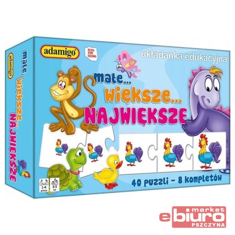 UKŁADANKA EDUKACYJNA MAŁE WIĘKSZE NAJWIĘKSZE ADAMIGO