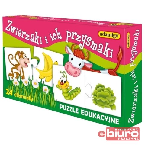 PUZZLE UKŁADANKA ZWIERZAKI I PRZYSMAKI ADAMIGO