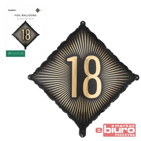 BALON FOLIOWY "18" 46X46CM PARTYDECO
