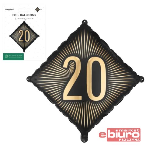 BALON FOLIOWY "20" 46X46CM PARTYDECO