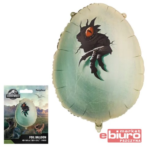 BALON FOLIOWY JAJO DINOZAURA 48X64 CM PARTYDECO