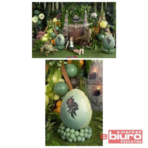 BALON FOLIOWY JAJO DINOZAURA 48X64 CM PARTYDECO
