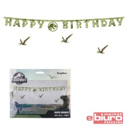 BANER HAPPY BIRTHDAY JURASSIC WORLD 45X165CM