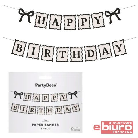 BANER HAPPY BIRTHDAY KOKARTKI 100CM PARTYDECO